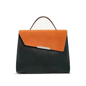 Zara brown & black leather handbag.